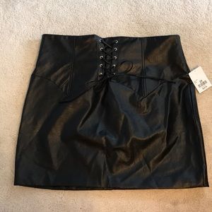 Forever 21 faux leather corset mini skirt 2X